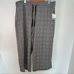 NEW Jules & Leopold Black Checkered Pull On Gaucho Wide Leg Pants Plus Sz 2X, 3X